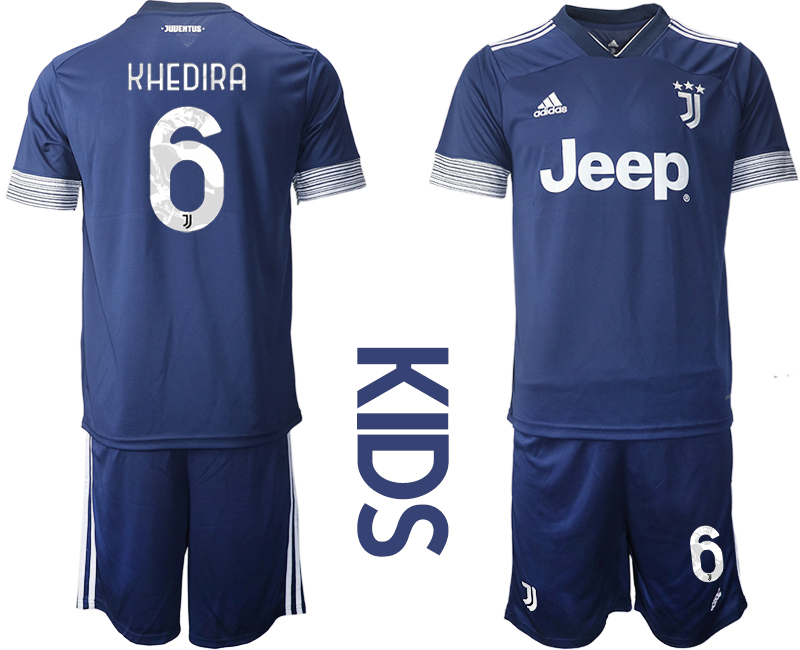 Youth 2020-2021 club Juventus away blue #6 Soccer Jerseys->juventus jersey->Soccer Club Jersey